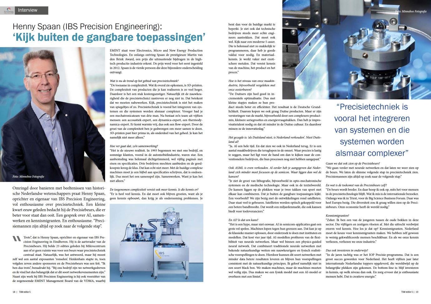 TechniShow article - nov 2024 - Henny Spaan - NL